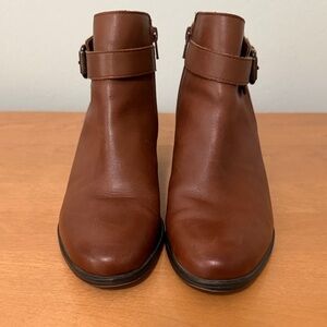 Naturalizer SZ 10 Dora Brown Leather Ankle Boots